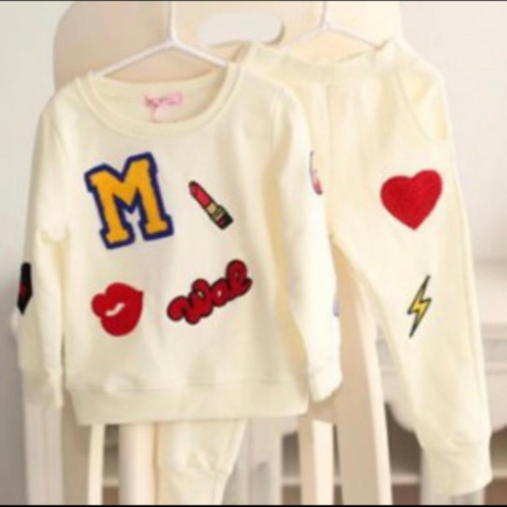 M.A.D.E children’s Boutique- Girls Two-Piece Crème Joggers